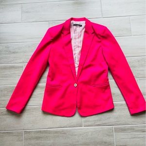Zara Woman Hot Pink Blazer with Button Size L